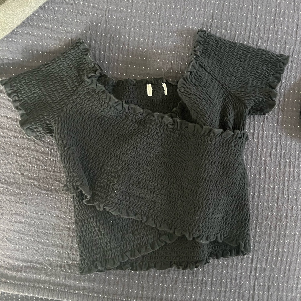 Random black wrap top